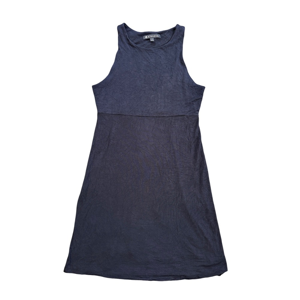 Athleta Sleeveless High Neck Empire Waist Mini Dress Wmns Small Black‎ Excellent